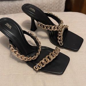 Zara gold link heels